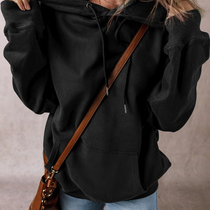 Drawstring Pocketed Long Sleeve Hoodie