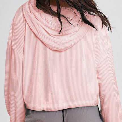 Drawstring Drop Shoulder Long Sleeve Hoodie