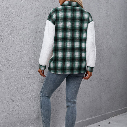 Ivy Lane Plaid Collared Neck Button Down Jacket