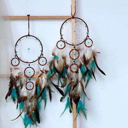 2023 New Dream catchers Retro 5 Ring Dream Catchers Home Decoration Indians Natural Stone Tree of Life Dreamcatcher Wall Hanging