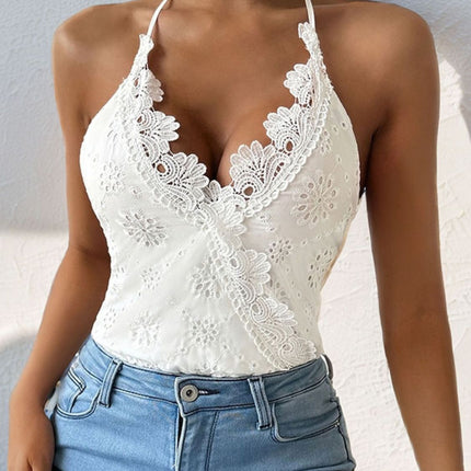 Halter Neck Lace Bodysuit