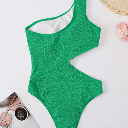 Cutout One Shoulder One-Piece Swimwear