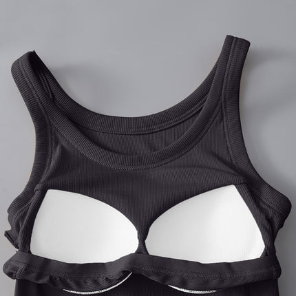 Round Neck Tank with Bra - Vickie Lynn's