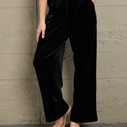 Double Take Loose Fit High Waist Long Pants with Pockets