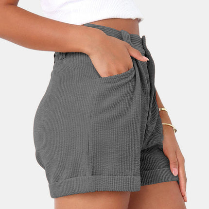 Full Size High Waist Shorts with Pockets