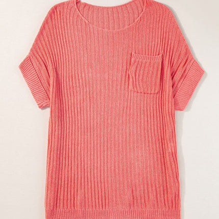 Round Neck Half Sleeve Knit Top