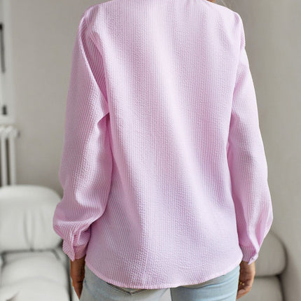 Ruffle Trim Long Sleeve Shirt