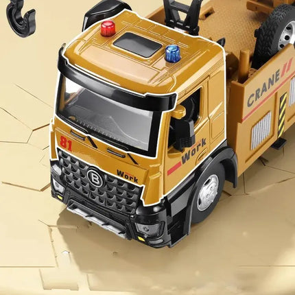 Large Truck Crane Engineering Vehicle Alloy Model Car Construction Toys Metal Diecast Toy Car Sound & Light Toys For Kids Gift