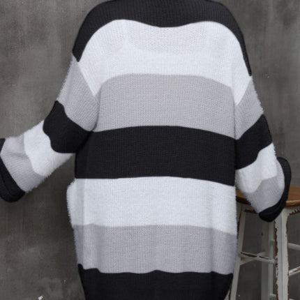 Plus Size Open Front Long Sleeve Cardigan