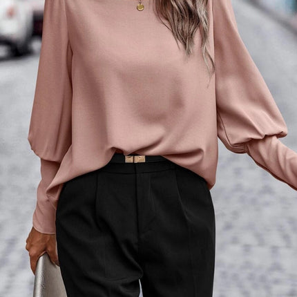 Round Neck Long Sleeve Blouse