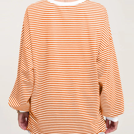 Contrast Striped Long Sleeve Sweatshirt