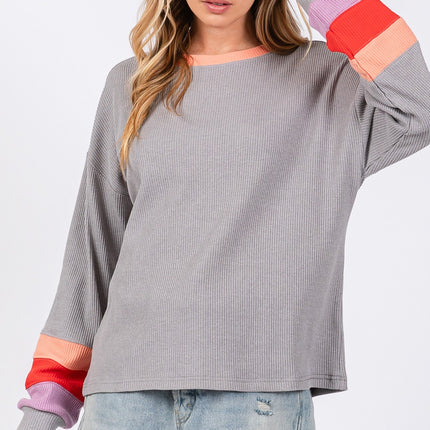 SAGE + FIG Color Block Waffle Knit T-Shirt