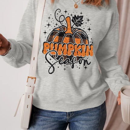 Graphic Round Neck Long Sleeve Sweatshirt