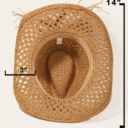 Fame Cowrie Shell Beaded String Straw Hat