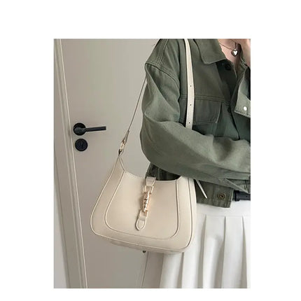 Vintage Women's Shoulder Bag 2023 Autumn Winter Fashion PU Leather Underarm Bags Trend All-Matched Crossbody Pack