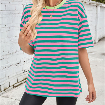 Lovelet Striped Round Neck Half Sleeve T-Shirt