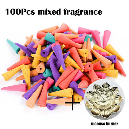 280Pcs Backflow Incense Cones 100% Natural Scents Waterfall Rose Tulip Jasmine Lavender for Burner Holder Meditation Yoga Gift