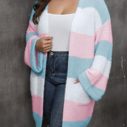 Plus Size Open Front Long Sleeve Cardigan
