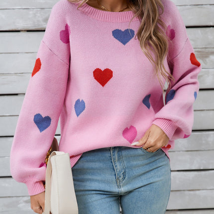 Angel Wings Heart Round Neck Long Sleeve Sweater