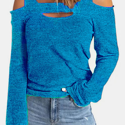 Full Size Cutout Cold Shoulder Blouse