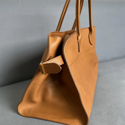 2023 Margaux15 Handbag Cowhide High-Capacity Commuter Bag the Suede Row lcu Soft