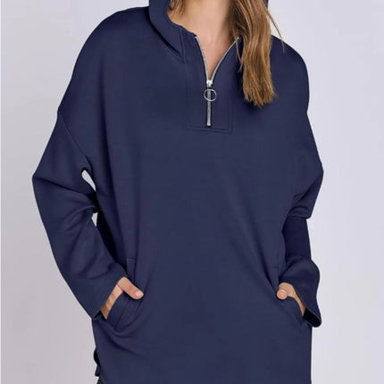 Quarter Zip Long Sleeve Hoodie