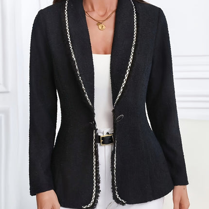 Single-Breasted Lapel Collar Blazer