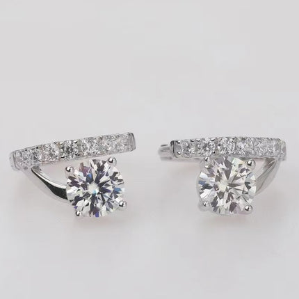 2 Carat Moissanite 925 Sterling Silver Huggie Earrings