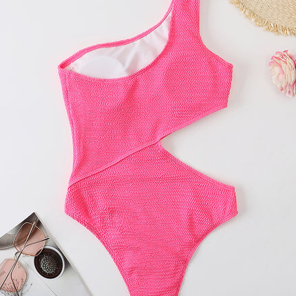 Cutout One Shoulder One-Piece Swimwear