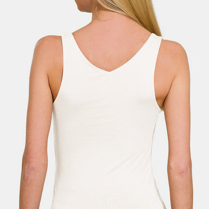 Zenana Double Layer V Neck Tank