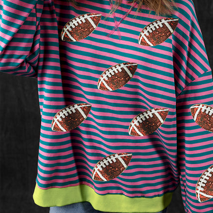 Striped Football Long Sleeve Sweatshirt