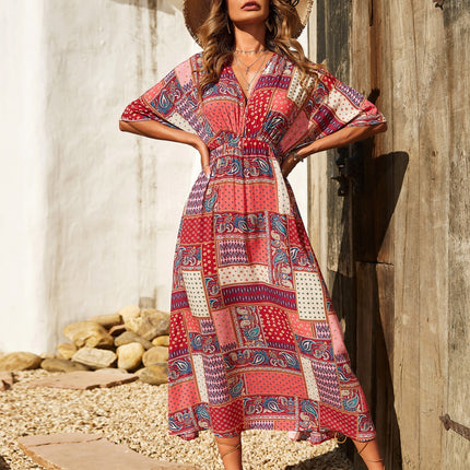 Printed Half Sleeve Midi Dress