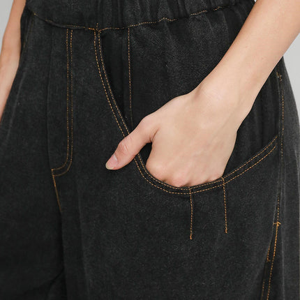 Umgee Elastic Waist Baggy Fit Pants with Pockets