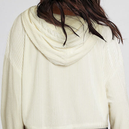 Drawstring Drop Shoulder Long Sleeve Hoodie