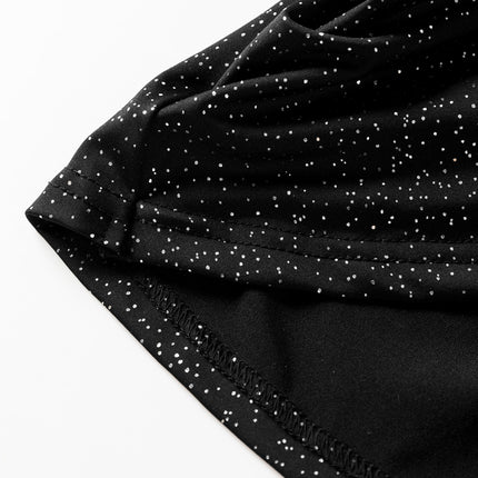 Glitter Surplice Long Sleeve Blouse