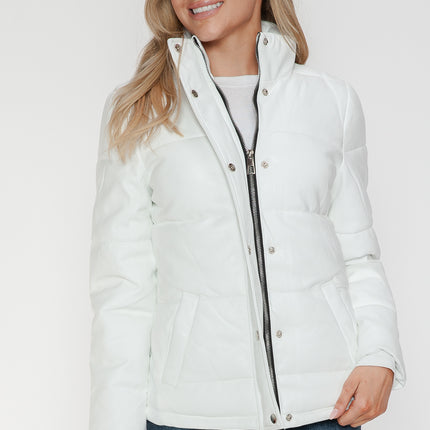 YMI Pocketed Zip Up Turtleneck Puffer Jacket