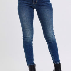 Judy Blue Full Size Mid-Rise Waist Skinny Jeans with Pockets - Vickie Lynn's