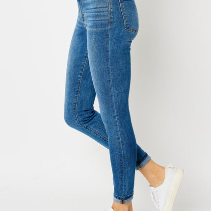 Judy Blue Full Size Cuffed Hem Skinny Jeans