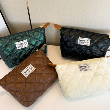 Solid Quilted Clutch with Zipper