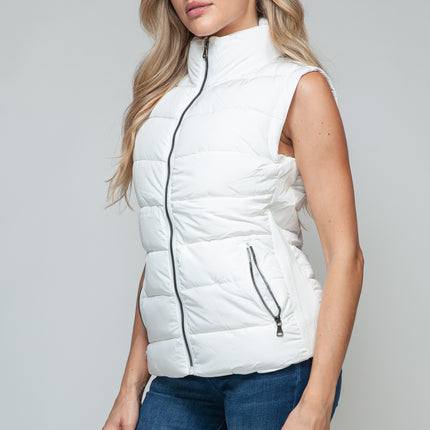 Snobbish Zip Up Turtleneck Vest with Pockets