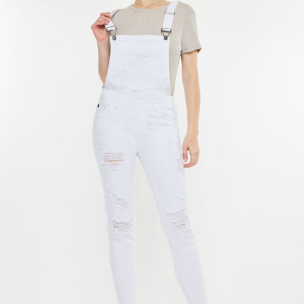 Kancan Distressed Skinny Denim Overalls