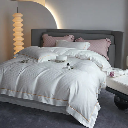 New 1000TC Egyptian Cotton Bedding Sets Luxury Jacquard Duvet Cover Flat sheet Pillowcase