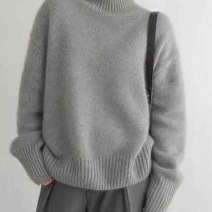 Turtleneck Dropped Shoulder Long Sleeve Sweater