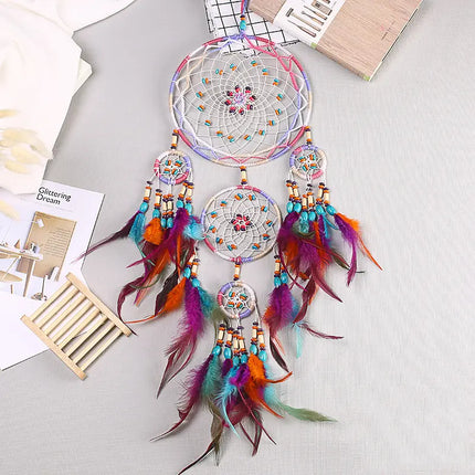 2023 New Dream catchers Retro 5 Ring Dream Catchers Home Decoration Indians Natural Stone Tree of Life Dreamcatcher Wall Hanging