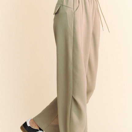 Davi & Dani Drawstring Wide Leg Sweatpants