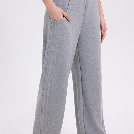 Basic Bae Elastic Waist Straight Leg Pants with Pockets