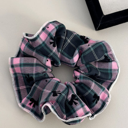 3-Piece Plaid Contrast Elastic Hair Scrunchy