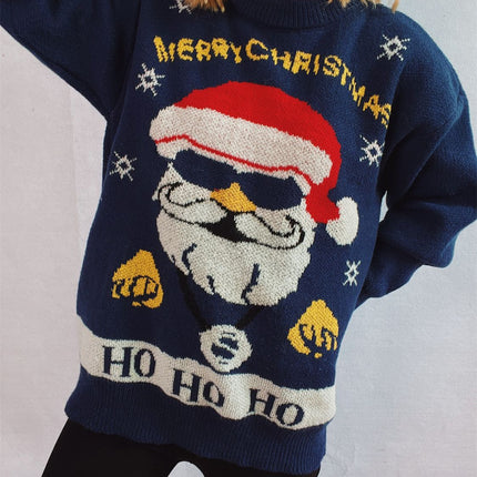 Santa Round Neck Long Sleeve Sweater