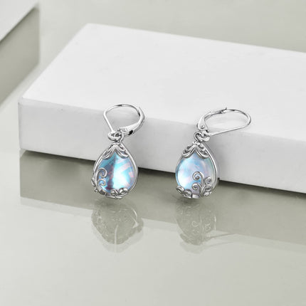 925 Sterling Silver Blue Opalite Drop Earring Leverbacks for Women