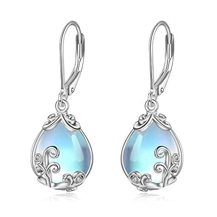 925 Sterling Silver Blue Opalite Drop Earring Leverbacks for Women
